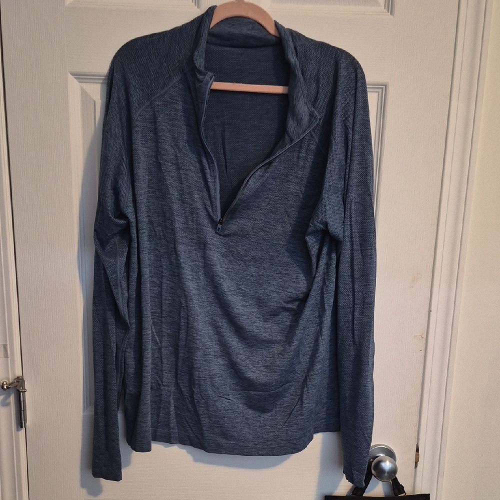 lululemon athletica Heathered Blue Quarter-Zip Sweatshirt